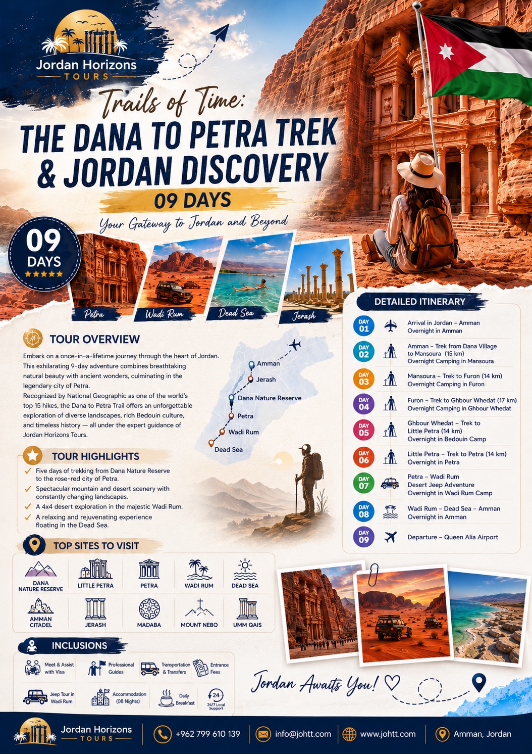 Sentieri del Tempo: Trekking da Dana a Petra e alla scoperta della Giordania - 9 giorni